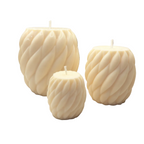 Decorative Soy Candle Set for Living Room, Pillar, Ball of Yarn S+M+L, Scented Blue Haze