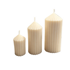 Decorative Soy Candle Set for Living Room Pillar Rome Collection Thick Scented Blue Haze