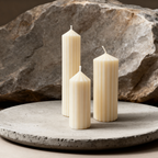 Pillar Rome Collection Thin Decorative Blue Haze Scented Soy Candle Set for Living Room