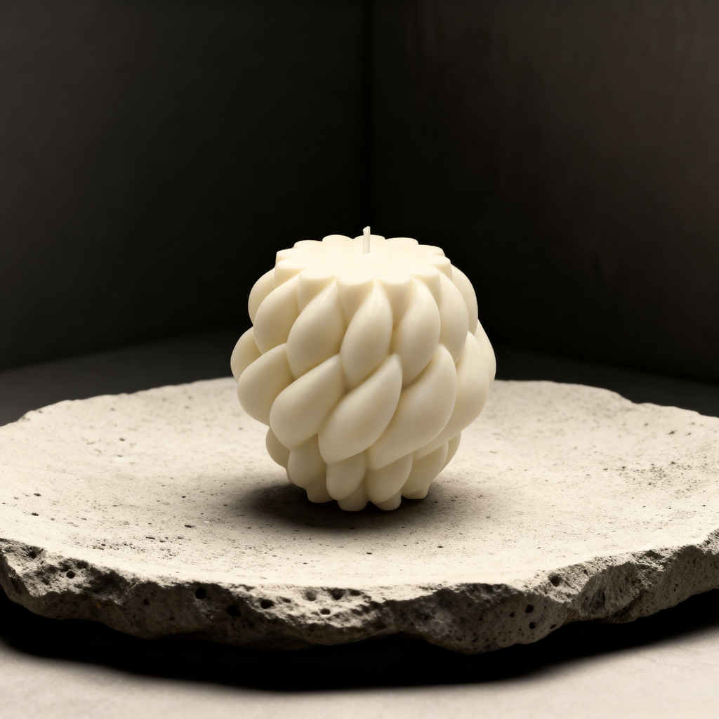 Decorative Soy Candle for the Living Room, "Kłębek" (Ball of Yarn), Huge XL, Scented Blue Haze