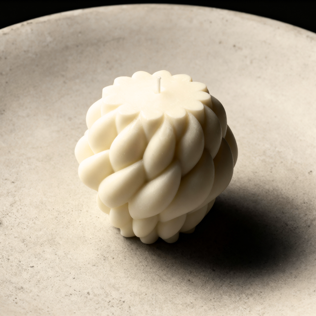 Decorative Soy Candle for the Living Room, "Kłębek" (Ball of Yarn), Huge XL, Scented Blue Haze