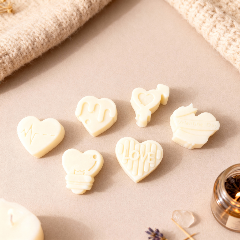 Wosk zapachowy do kominka Serce Duże 6 szt. - 168g