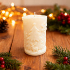 Christmas Soy Candle Cylinder Christmas Tree Scented Candle 213g Cream