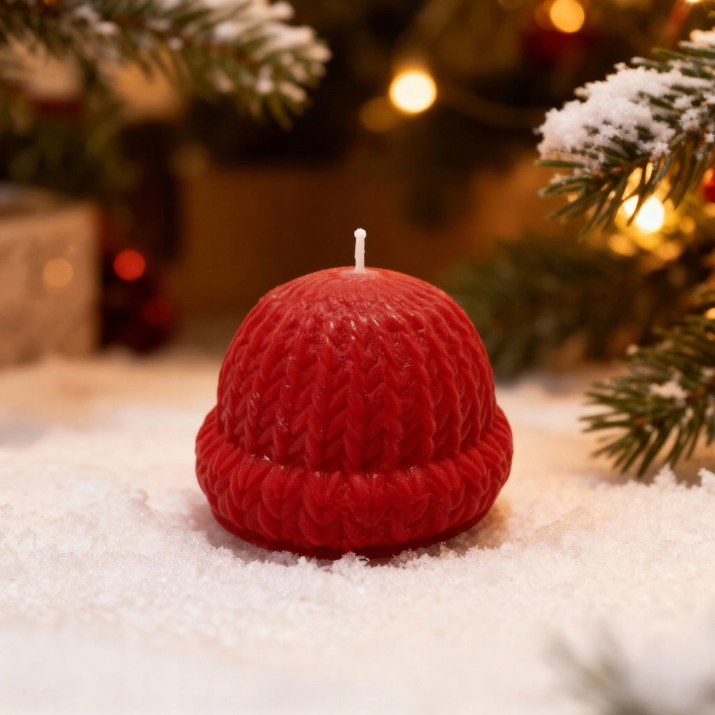 Ünnepi szójagyertya SAPKA Díszes gyertya Otthoni dekoráció ILLATOS