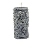 Decorative soy candle cylinder Dragon for a gift for him, scent Dark Code 150g
