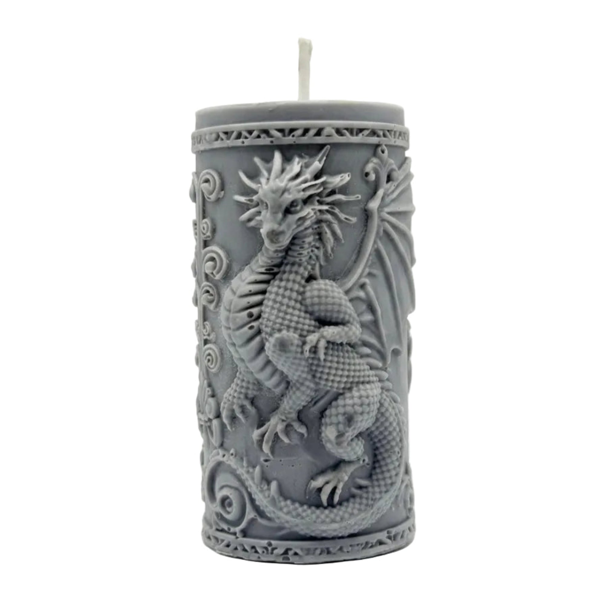Decorative soy candle cylinder Dragon for a gift for him, scent Dark Code 150g