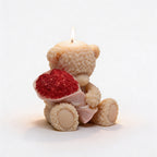 Decorative Bear Soy Candle with a Bouquet of Roses 117g