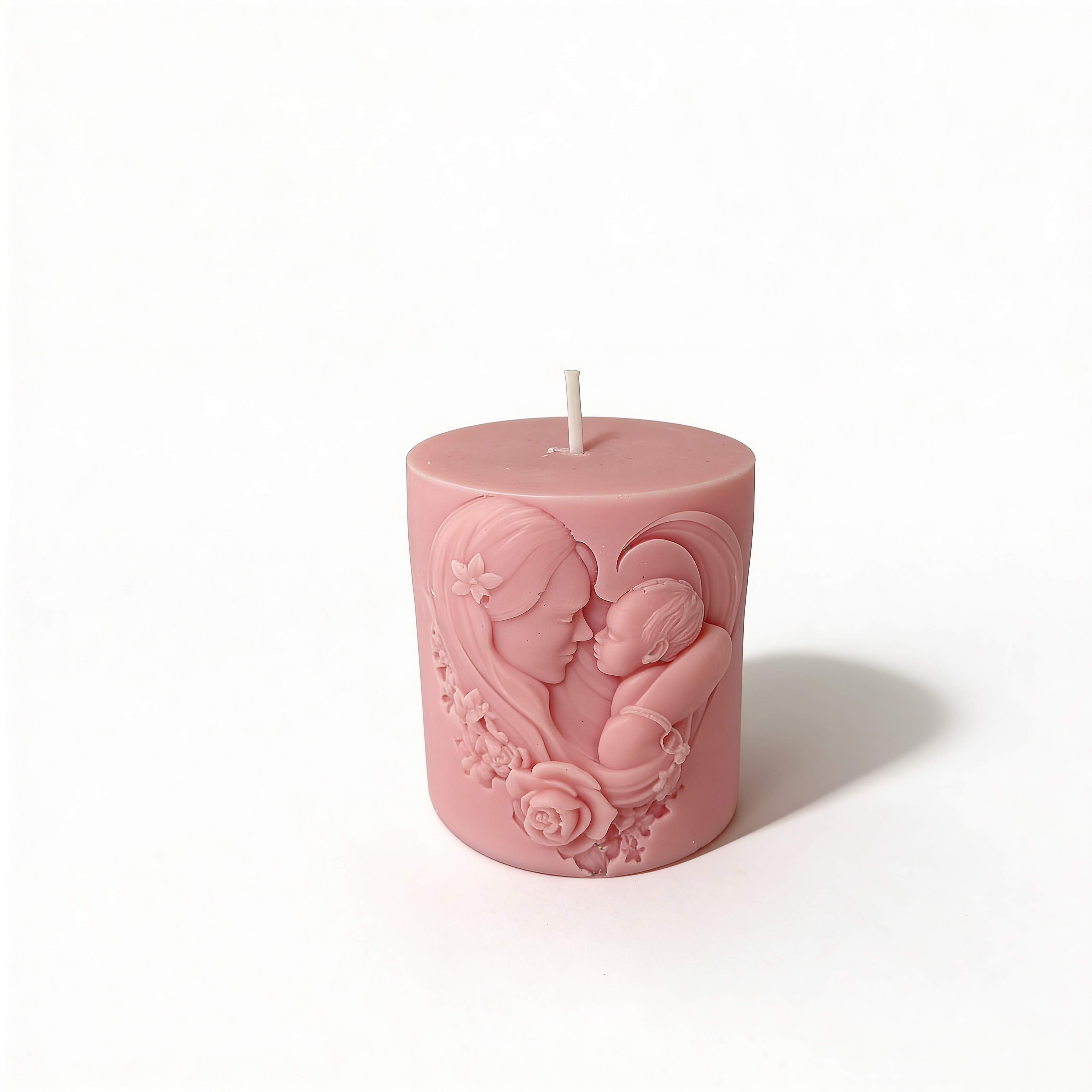 Ozdobna świeca sojowa Najlepsza mama - Best Mom Różowa