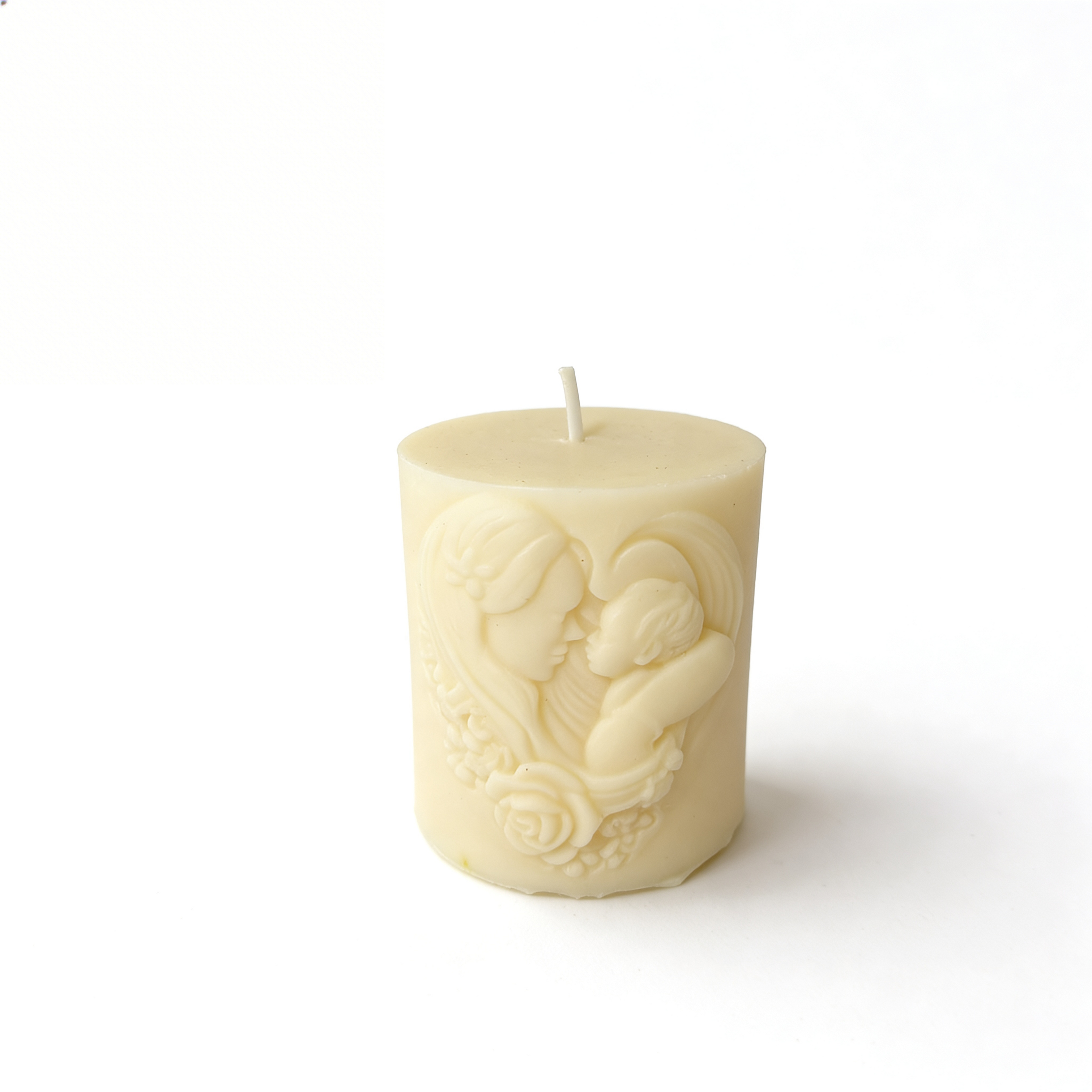 Ozdobna świeca sojowa Najlepsza mama - Best Mom Ecru/Kremowa