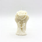 Decorative soy candle Bride and Groom with rose - height 9.6 cm, scent White Ritual