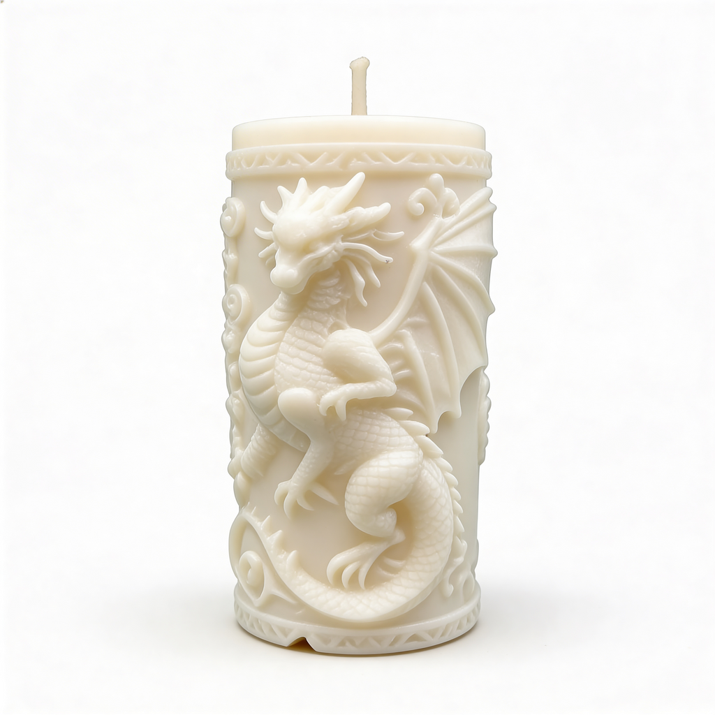 Lumânare decorativă din ceară de soia cilindrică Dragon