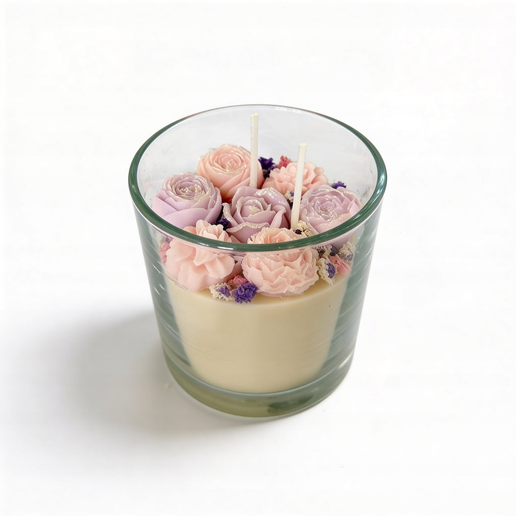 Sojakerze im Glas Pfingstrosen und Rosen Paris 290g