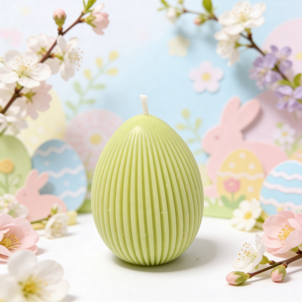 Dekoratív húsvéti szójagyertya Zöld tojás Citrus Harmony, 135g