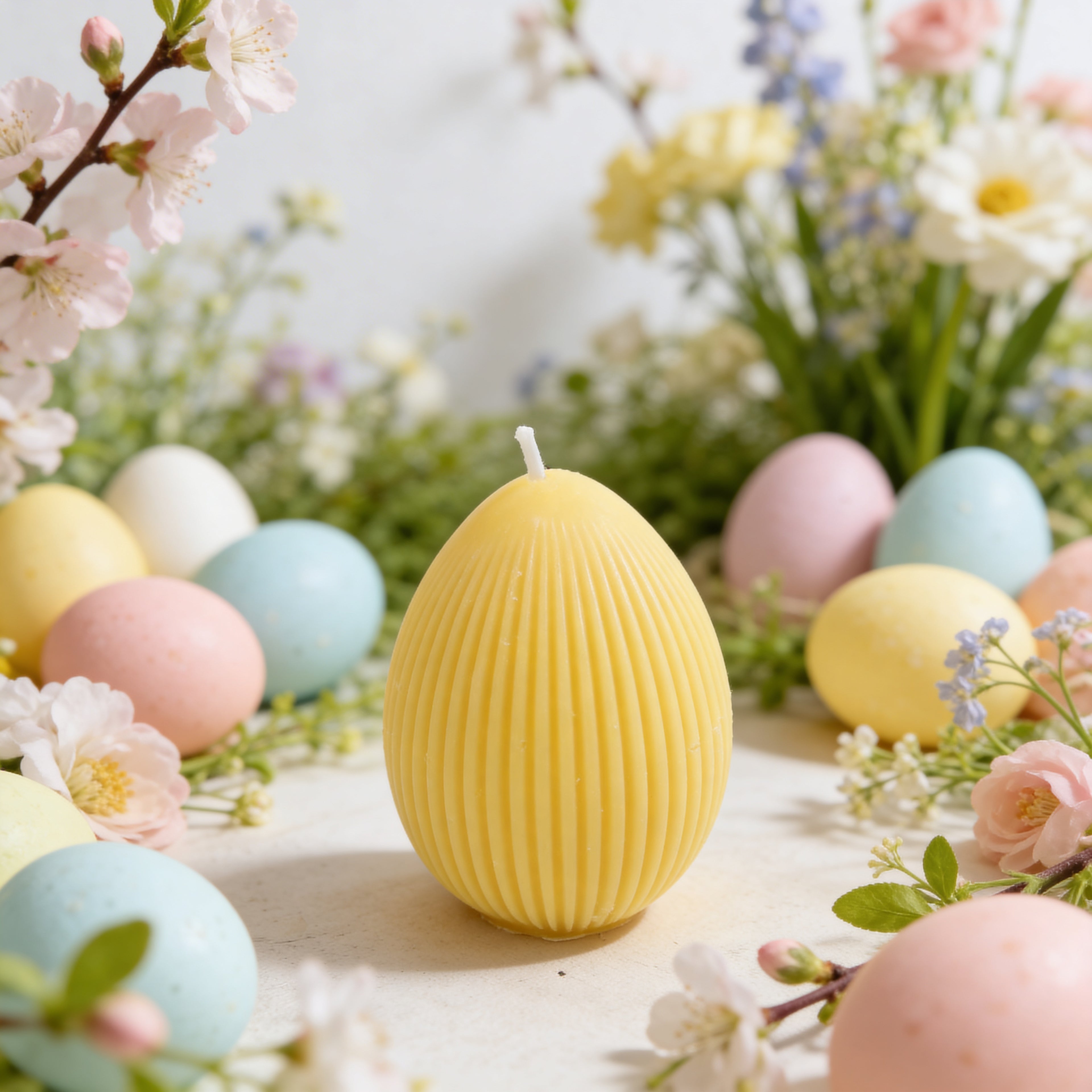 Świeca sojowa dekoracyjna wielkanocna Pisanka żółta Citrus Harmony 135g