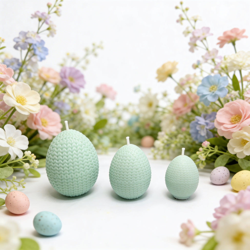 Osterdekoration aus Sojawachs – Ostereier (Eier) – 3er-Set, blau, Citrus Harmony