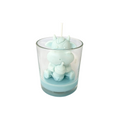 Lumânare de soia în pahar Baby Shower Văcuță cu sticluță Albastră
