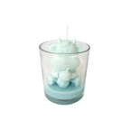 Lumânare de soia în pahar Baby Shower Văcuță cu sticluță Albastră