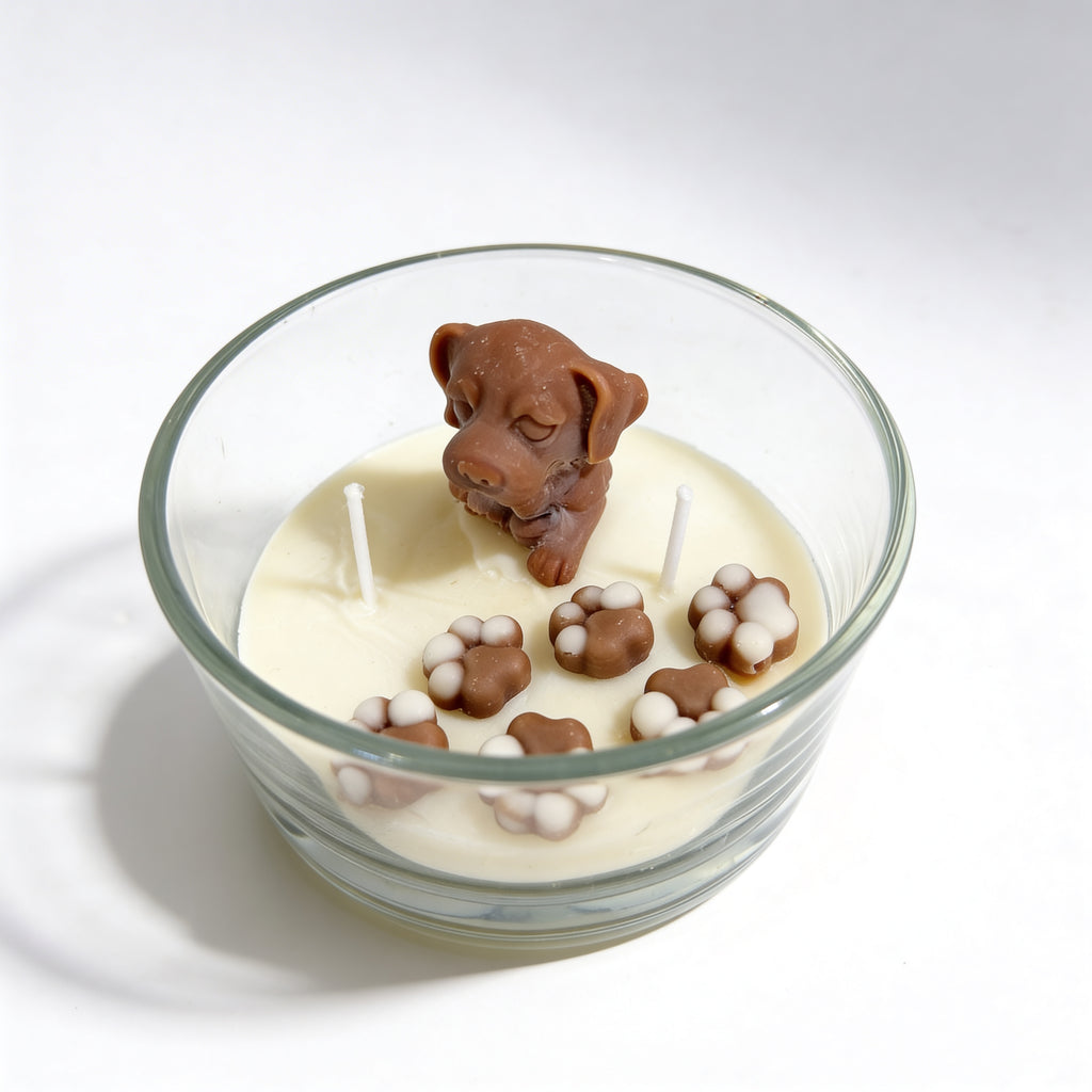 Sojakerze im Glas Pfotenabdrücke 105g