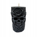 Halloween gyertya FEJ Koponya Fekete Illatos Szójagyertya NAGY 9 cm Dekoráció