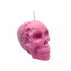 Halloween-Kerze TOTENKOPF Rosa Duftend Soja GROSS 7,5 cm Dekoration