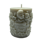 Dekorative Sojakerze LOVE DAD für Papa – Geschenk zum Vatertag, Duft Black Crystal, 160g