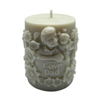 Dekorative Sojakerze LOVE DAD für Papa – Geschenk zum Vatertag, Duft Black Crystal, 160g