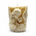 Decorative Soy Candle LOVE OF A MOTHER featuring a mother and child motif against angel wings, Vanilla scent, 230g