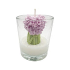 Soy Candle in Glass Lilac Flower Bouquet Scent Dominicana 190g Burning Time up to 45h