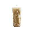 Vela decorativa de soja cilíndrica María con el Niño y Mamá con Niño (doble cara)
