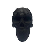 Vela grande de soja aromática HALLOWEEN CALAVERA negra, decoración, 7,5 cm