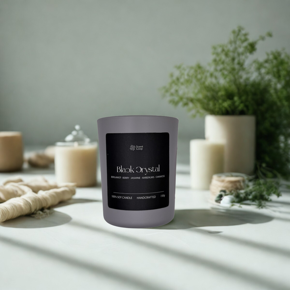 Świeca sojowa zapachowa Black Crystal inspirowana perfumami Baccarat Rouge 150g