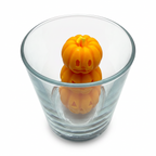 Candela di soia di Halloween con statuette di ZUCCHE SPETTRALI in vetro, profumazione Pumpkin Spice, 140 g