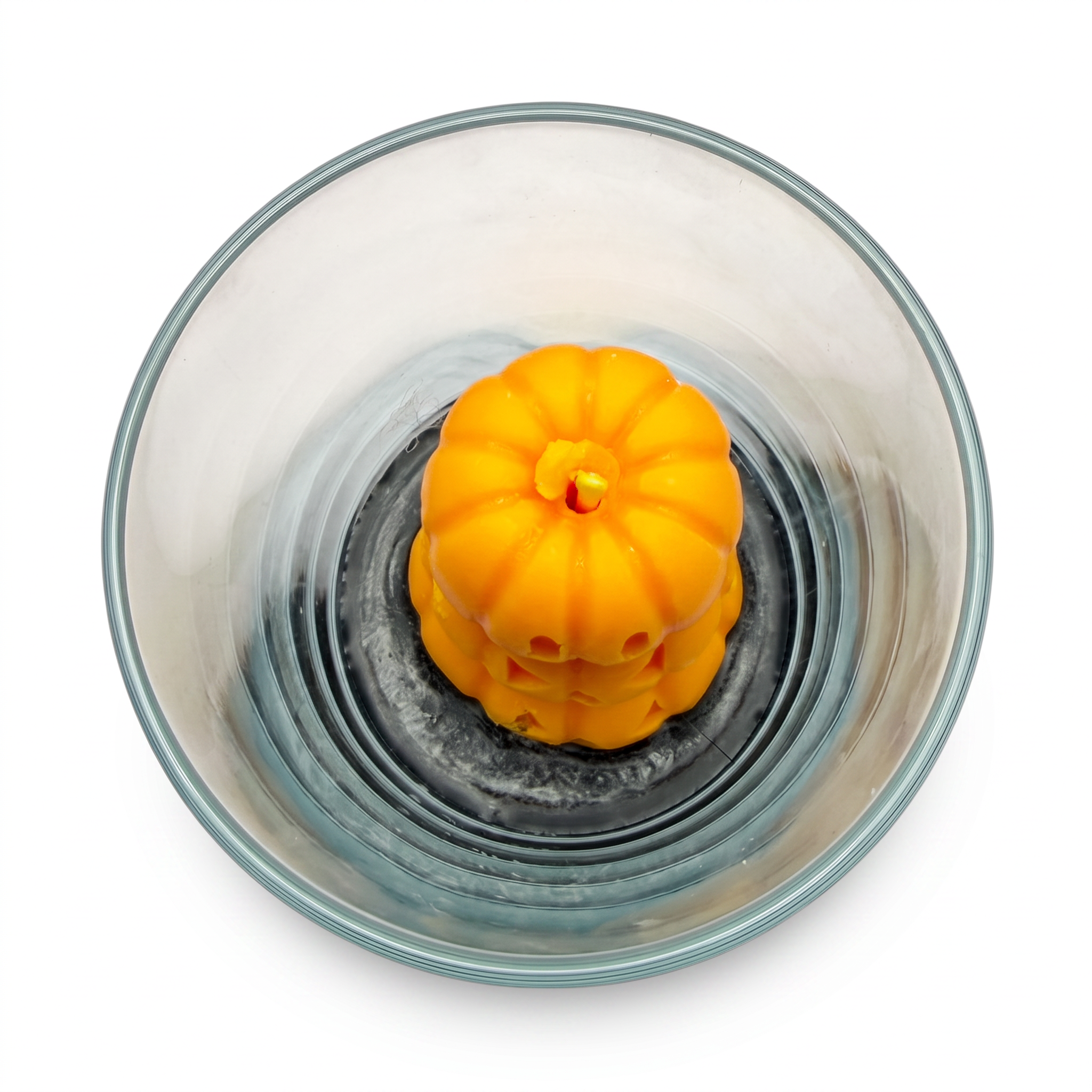 Candela di soia di Halloween con statuette di ZUCCHE SPETTRALI in vetro, profumazione Pumpkin Spice, 140 g