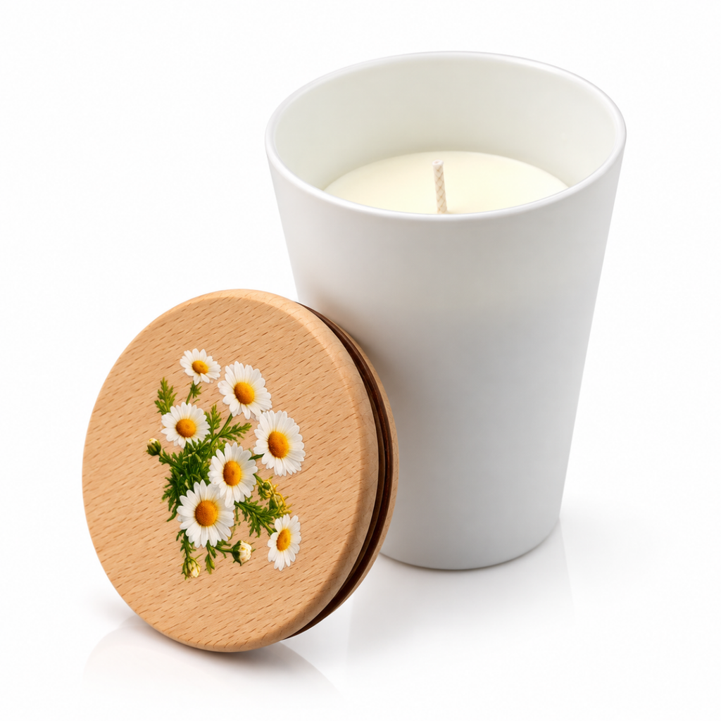 Scented soy candle chamomile GARDEN Chamomile 150g up to 40h