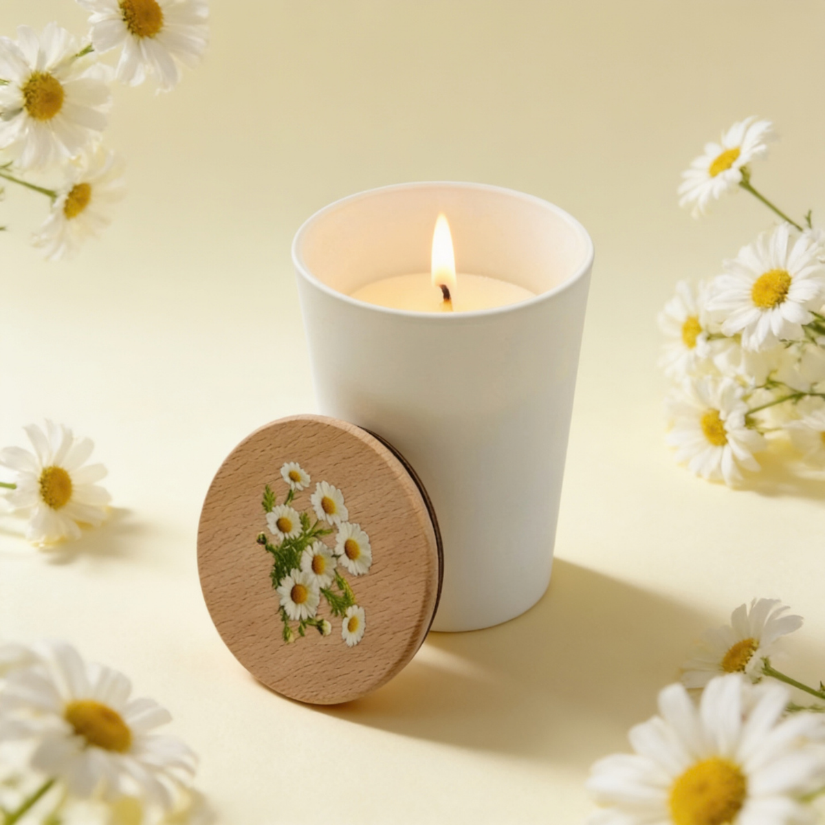 Scented soy candle chamomile GARDEN Chamomile 150g up to 40h