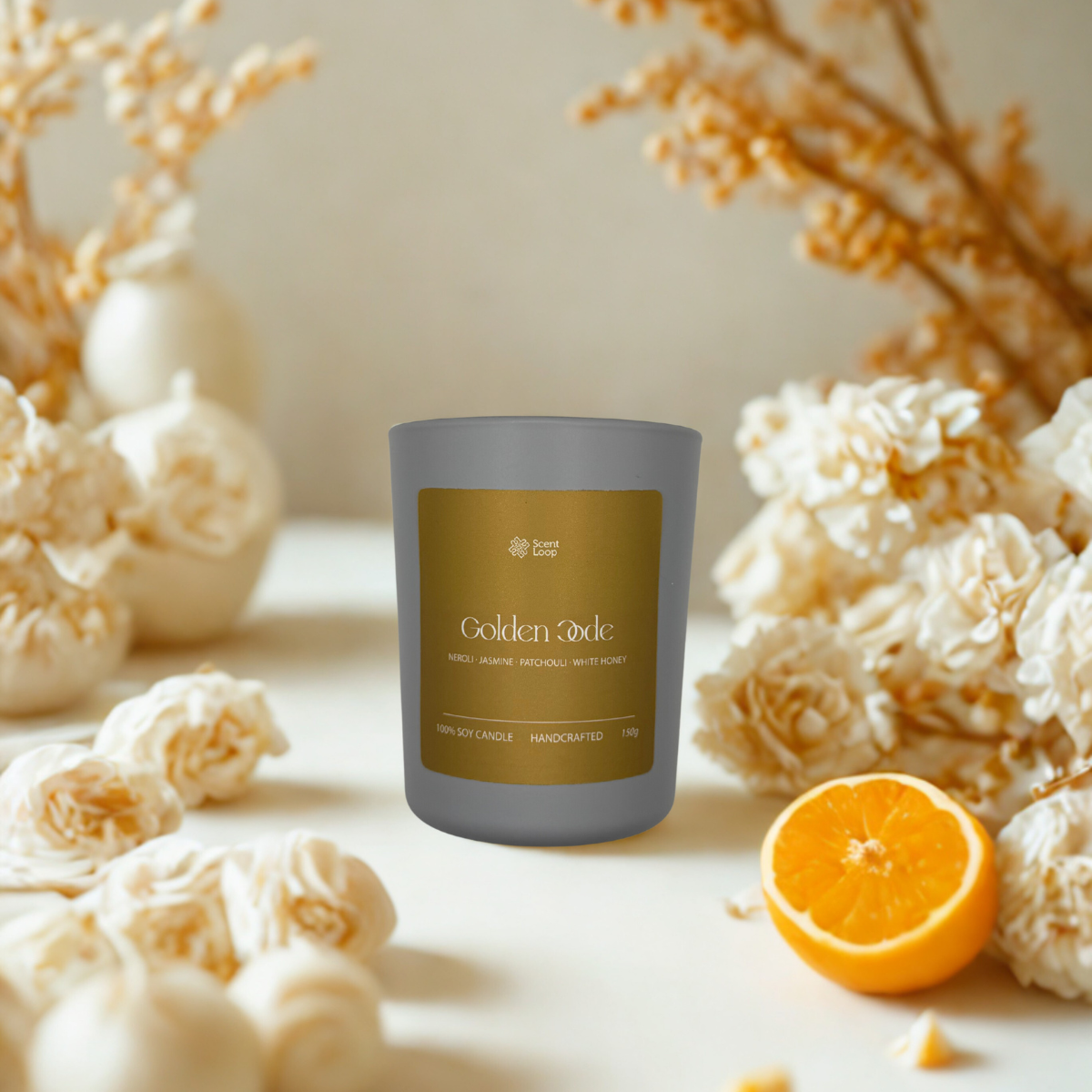 Świeca sojowa zapachowa Golden Code neroli, cytryna i ambra Regular 150g