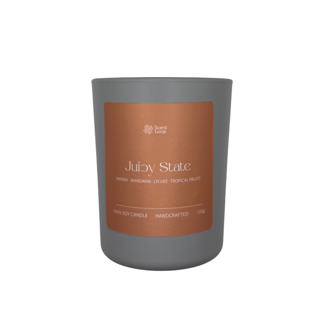 Świeca sojowa zapachowa Juicy State zielone nuty, liczi, mango i irys Regular 150g