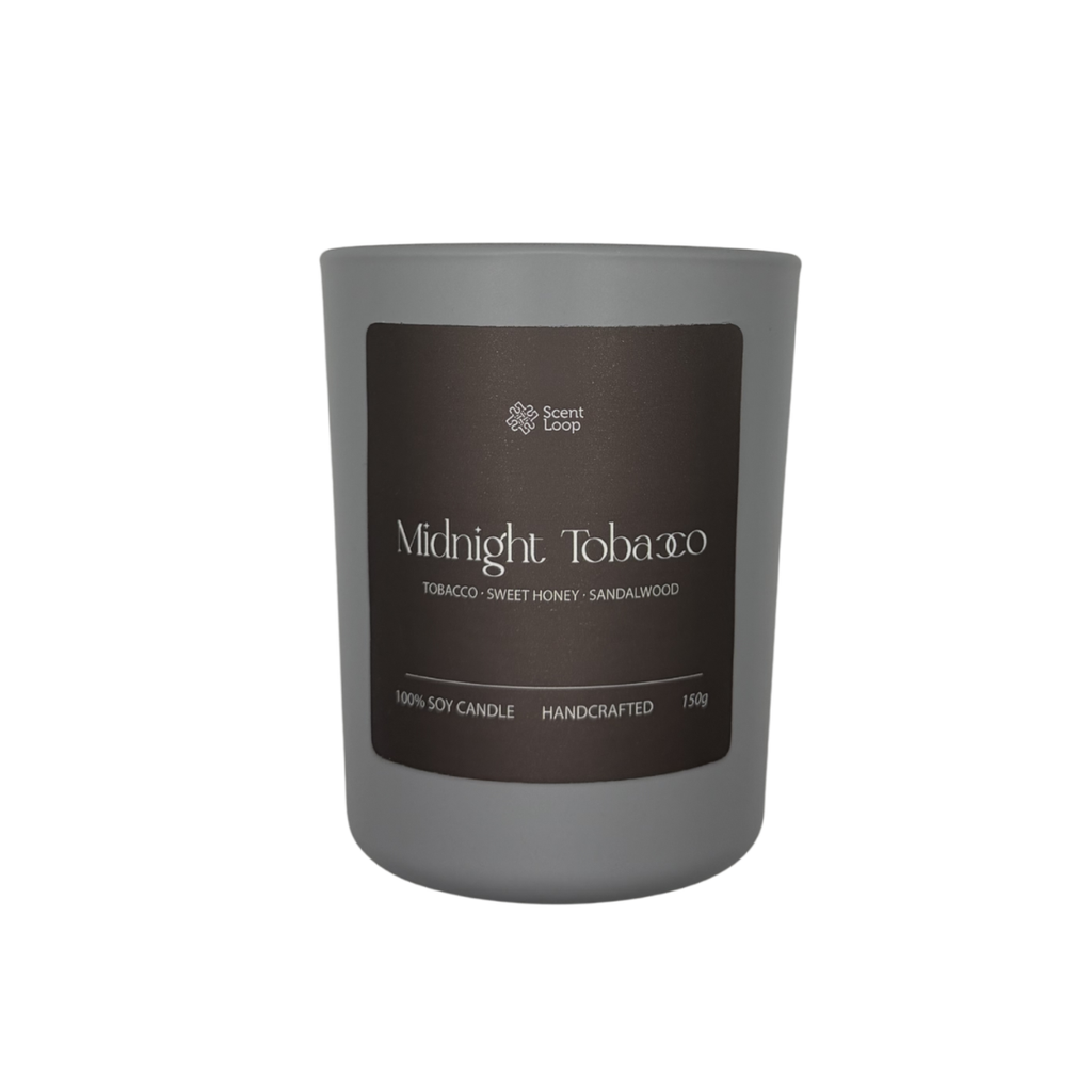 Świeca sojowa zapachowa Midnight Tobacco miód, tytoń i drzewo sandałowe Regular 150g