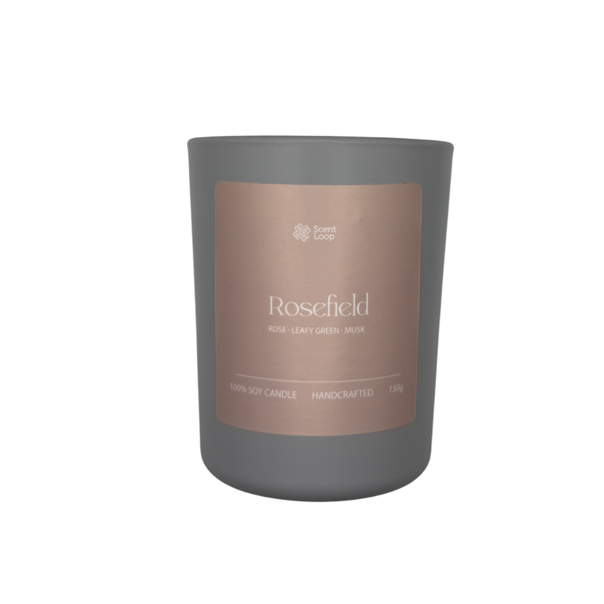 Świeca sojowa zapachowa Rosefield zielone nuty, róże i piżmo Regular 150g