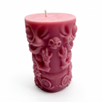 Halloween-Sojakerze im Zylinderdesign, Skelettfigur, Rosa, Pumpkin Spice, 250 g
