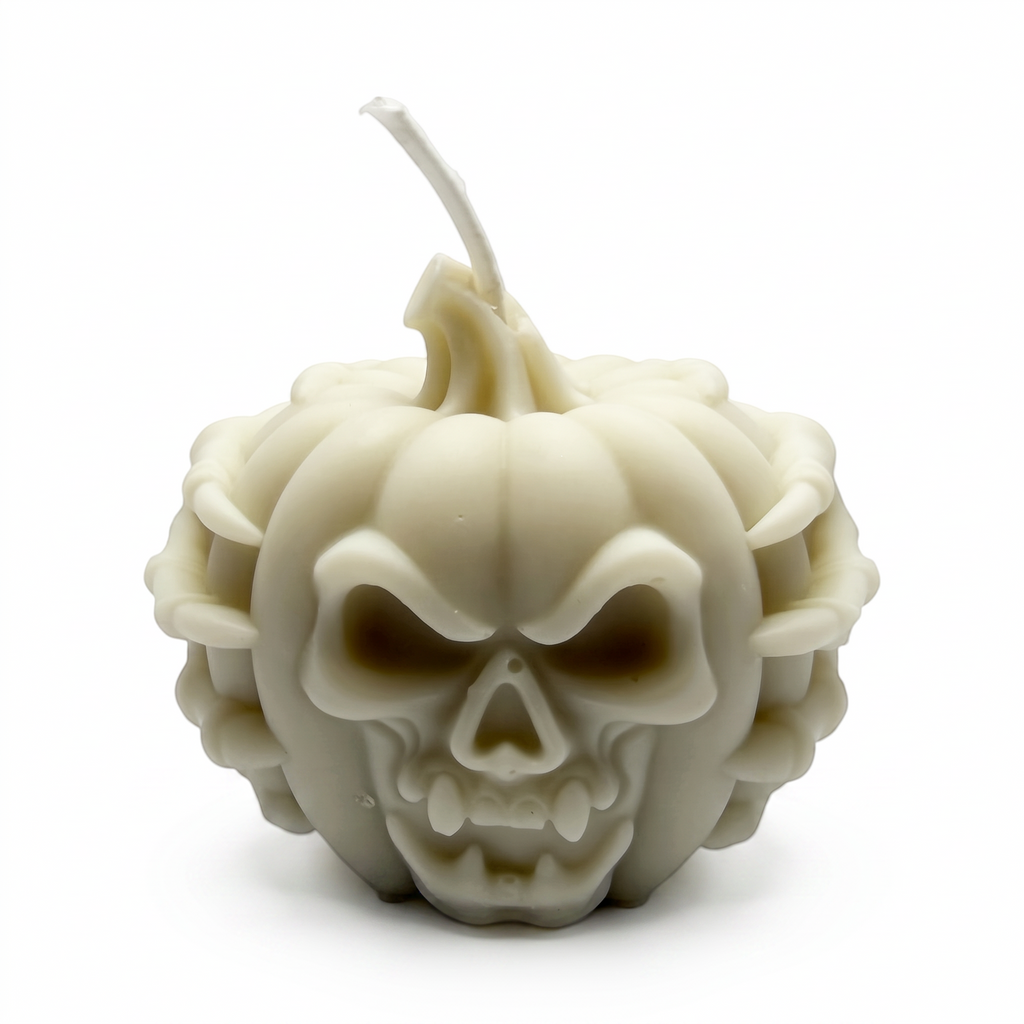 Sojagyertya Halloween szürke, kísérteties tök figura, Pumpkin Spice illattal, 125 g