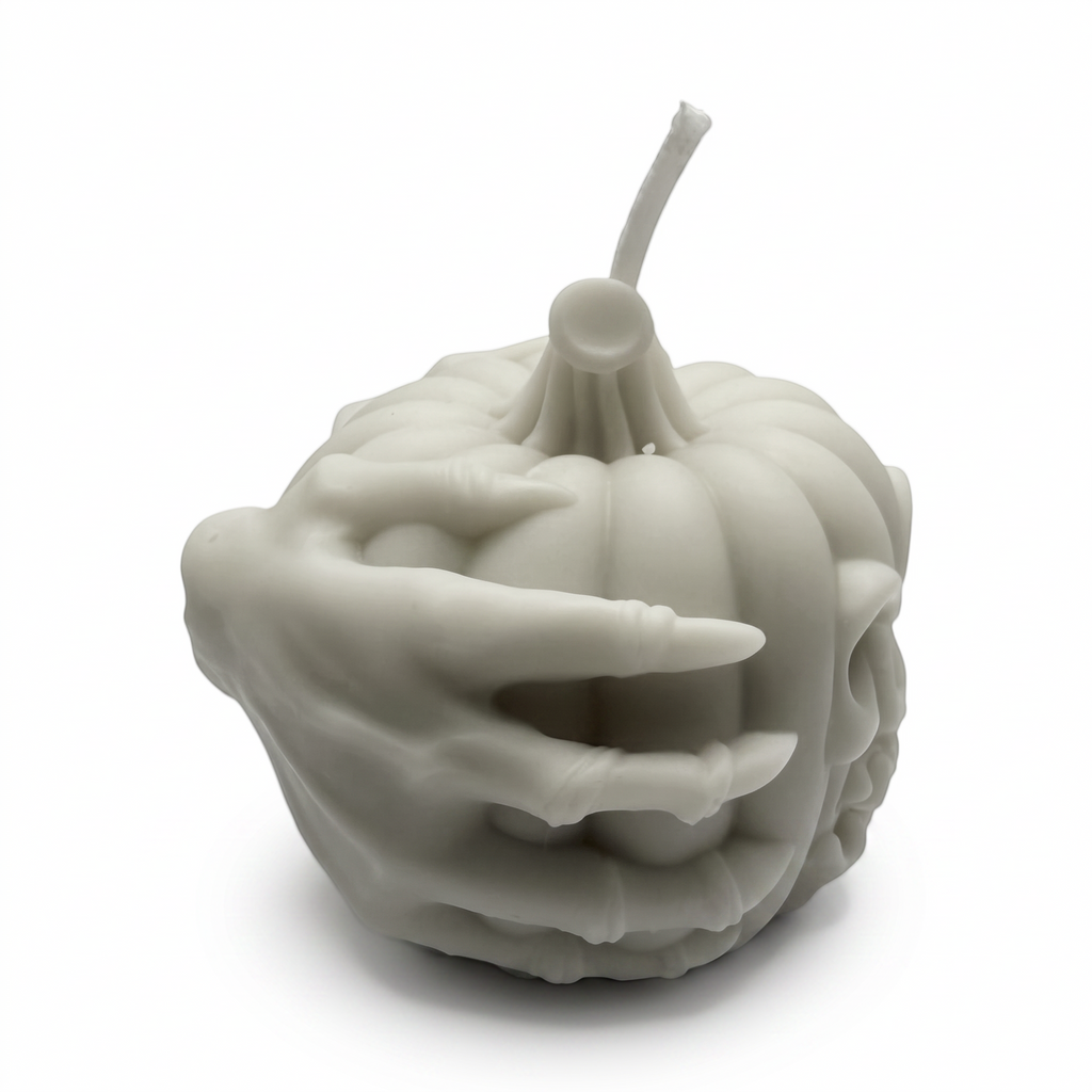 Sojagyertya Halloween szürke, kísérteties tök figura, Pumpkin Spice illattal, 125 g