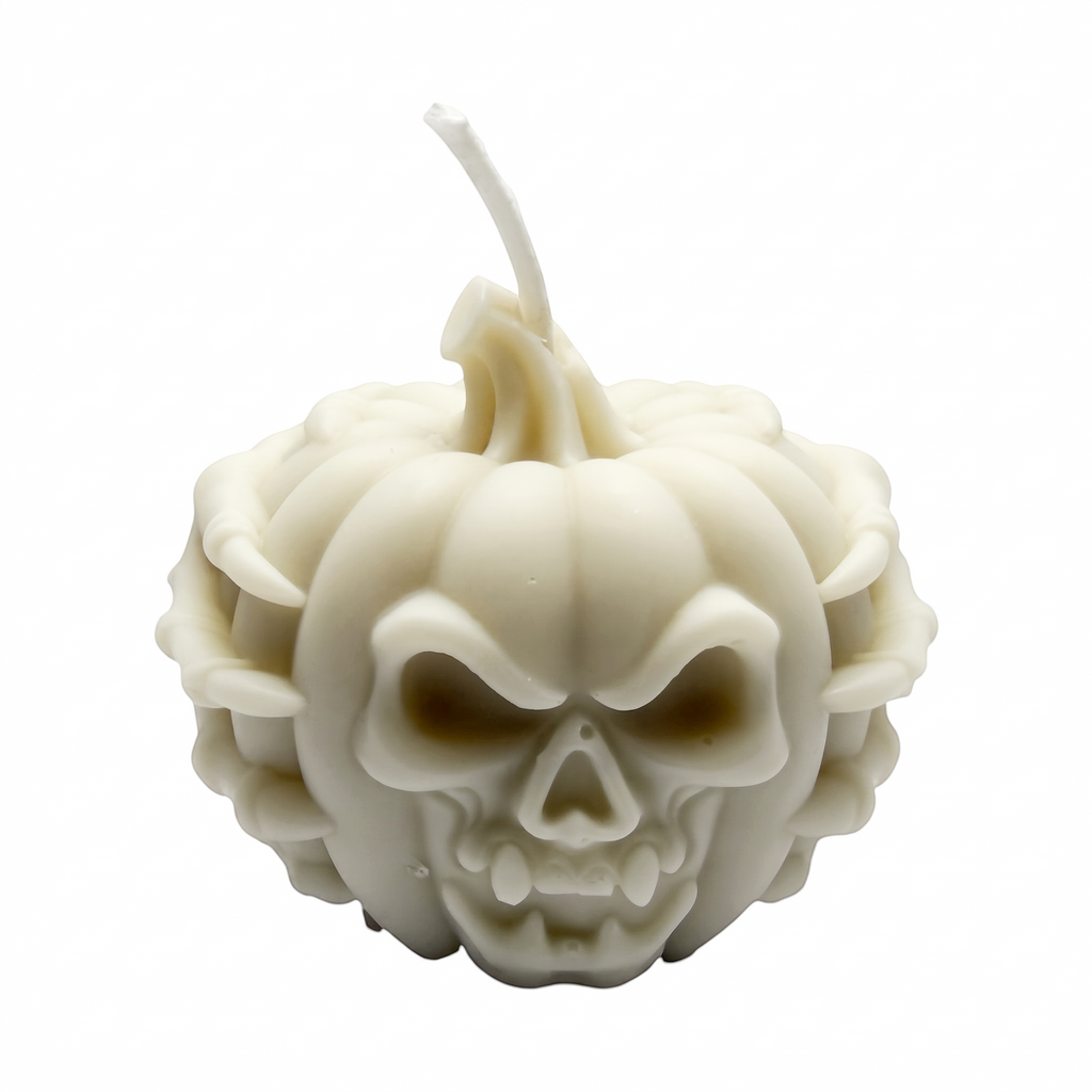 Sojagyertya Halloween szürke, kísérteties tök figura, Pumpkin Spice illattal, 125 g