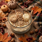 Herbstliche Sojakerze im Glas „Zakątek Latte“ als Geschenk, Duft „Midnight Opium“