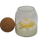 Vela aromática de soja en vaso regalo para mamá Crisantemo Amarillo con gypsophila Citrus Harmony 200g