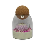 Vela aromática de soja en vaso regalo para mamá Crisantemo Morado con gypsophila Citrus Harmony 200g