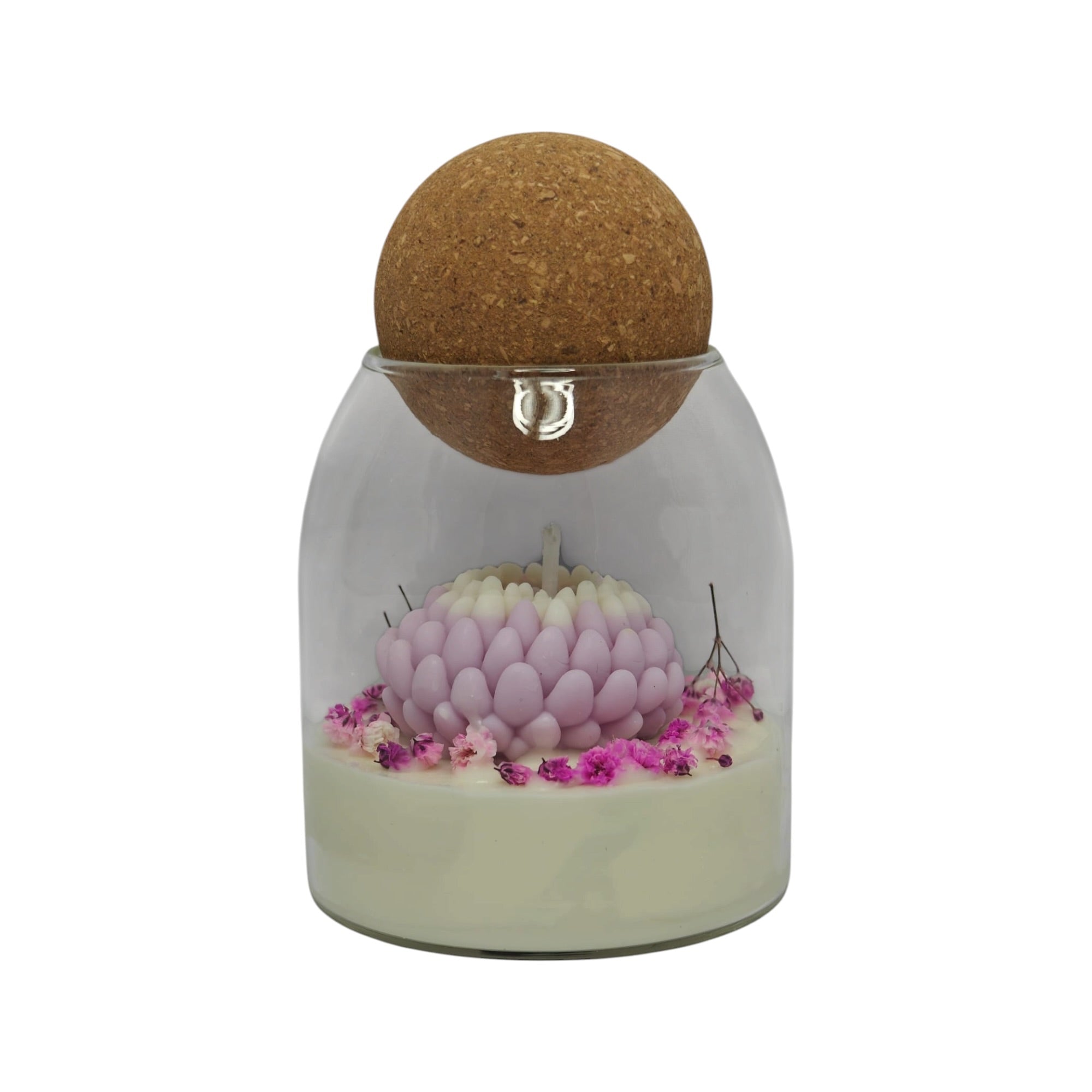 Zapachowa świeca sojowa w szkle prezent dla mamy Chryzantema Fioletowa z gipsówką Citrus Harmony 200g