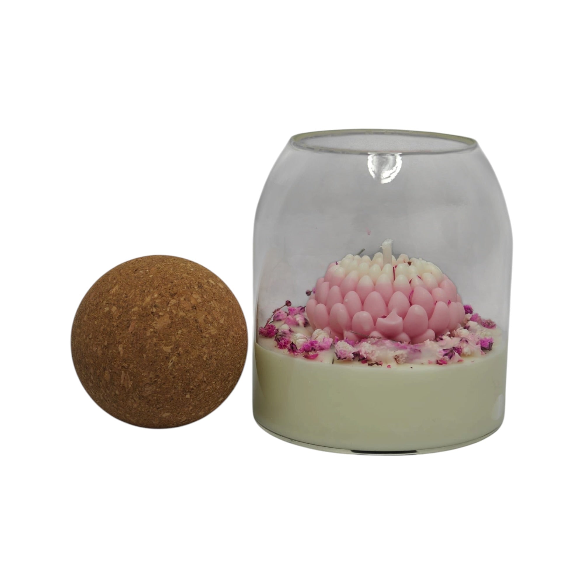 Zapachowa świeca sojowa w szkle prezent dla mamy Chryzantema Różowa z gipsówką Citrus Harmony 200g