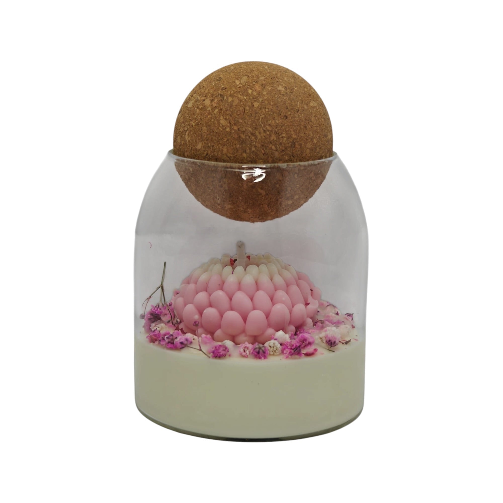 Zapachowa świeca sojowa w szkle prezent dla mamy Chryzantema Różowa z gipsówką Citrus Harmony 200g