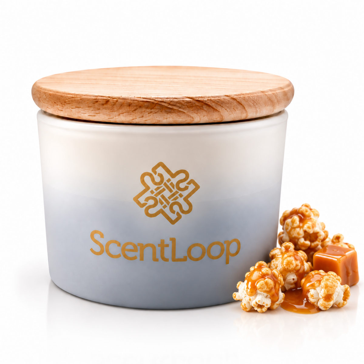 Szójagyertya pattogatott kukorica és karamell illattal Caramel Popcorn Intense 100g
